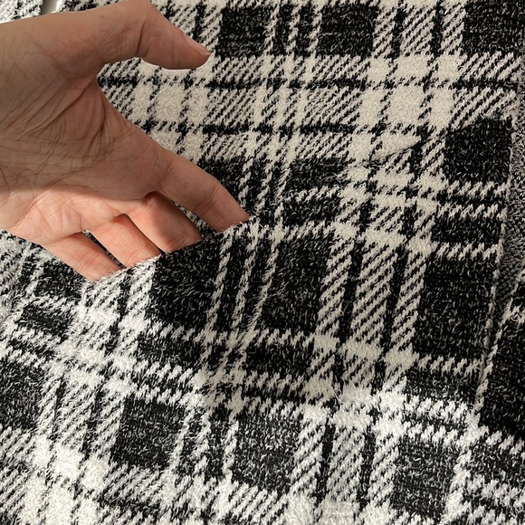 Express oversized womens open front cardigan sweater sz XS black and white - Picture 3 of 6